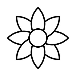 线美热带花花瓣样式矢量插图