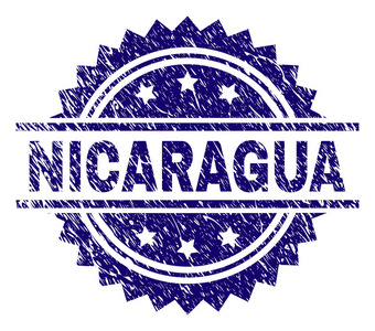 划痕纹理的尼加拉瓜邮票印章图片