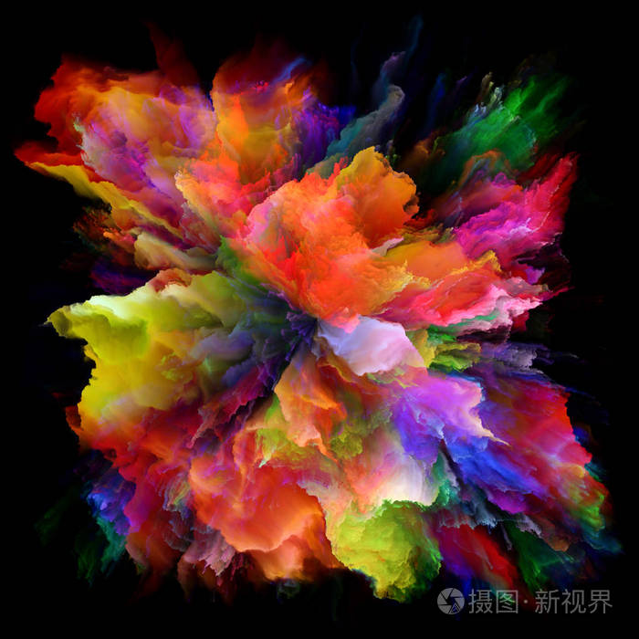 色彩情感系列. 色彩爆炸的背景设计,用于想象,创意,艺术和设计的插图