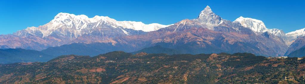 安纳普尔纳山脉尼泊尔喜马拉雅山脉全景