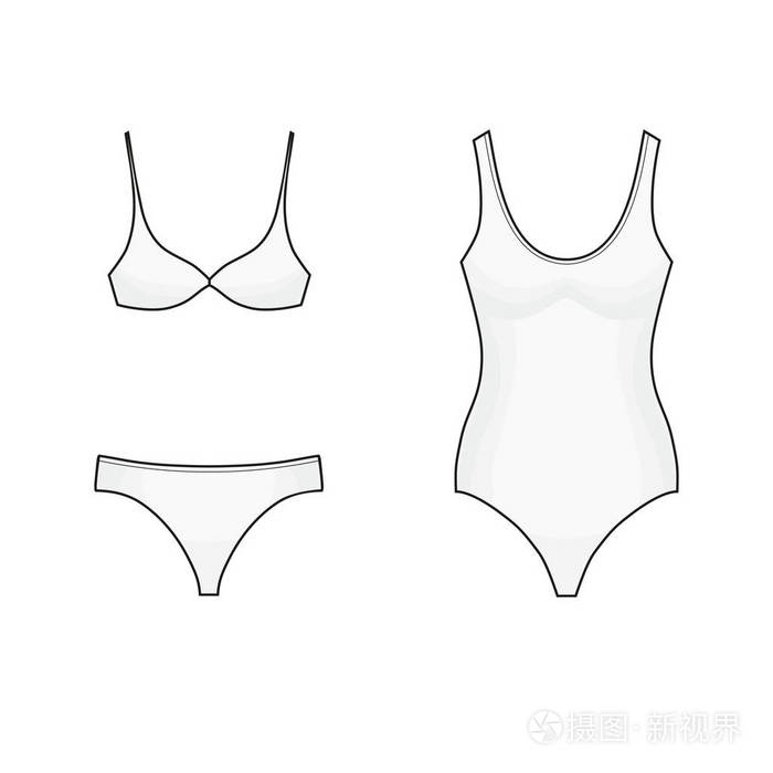 一件泳衣比基尼在白色背景上隔离的矢量图形图标