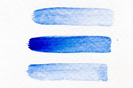 蓝色水彩手绘作为白纸背景上的线刷