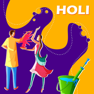 印度人民庆祝颜色霍利节
