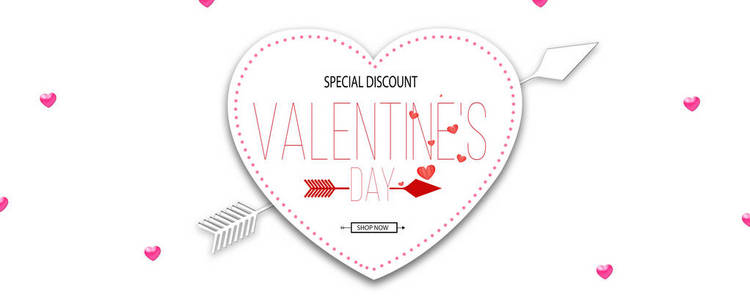 s day promotion banner template with Heart shapes