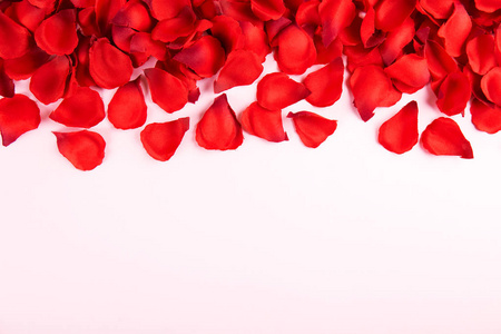 s day concept. white background covered with deep red, scarlet, 