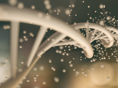 DNA螺旋和分子结构三维渲染