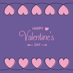 s Day greeting card with cartoon hearts. Vector