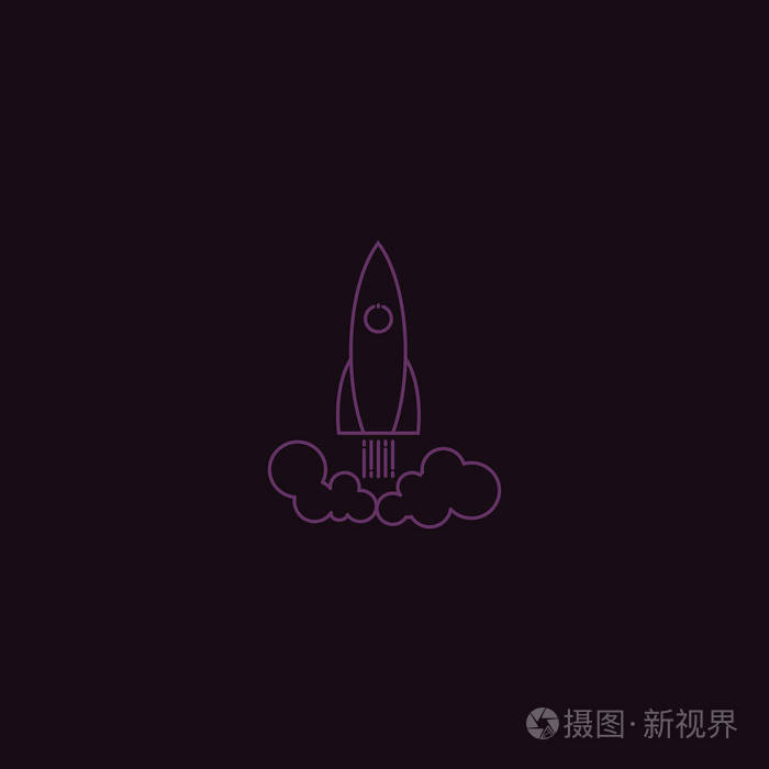 黑色背景下火箭矢量图