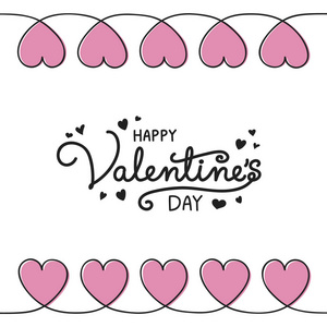 s Day greeting card with hand drawn hearts. Vector