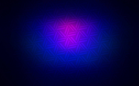 深粉红色蓝色矢量布局与线条三角形。 带有三角形形状的闪光抽象插图。 广告单张图案