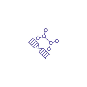 简单的DNA网络线图标。 矢量插图
