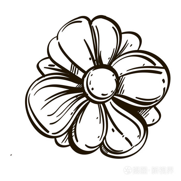 轮廓矢量插图隔离在白色背景上.