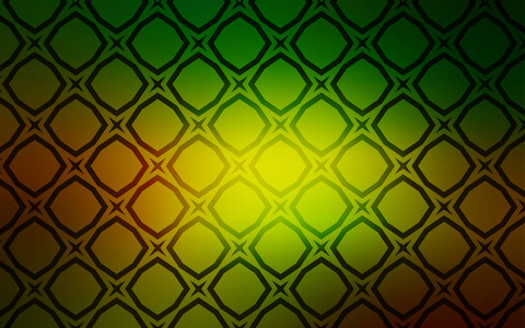 深绿色黄色矢量布局与明亮的星星。 现代几何抽象插图与恒星。 新年广告小册子的图案。