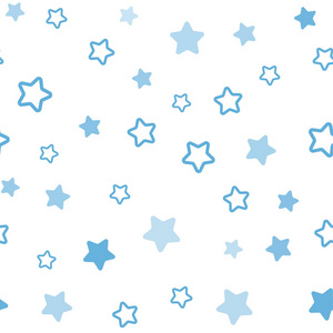 浅蓝色矢量无缝图案与圣诞明星。 现代几何抽象插图与恒星。 名片网站模板。