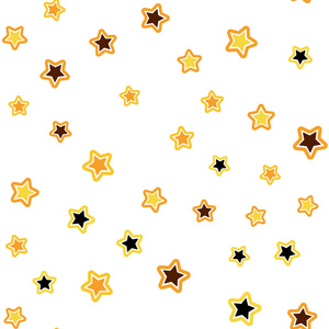 浅橙色矢量无缝覆盖与小和大明星。 现代几何抽象插图与恒星。 名片网站模板。