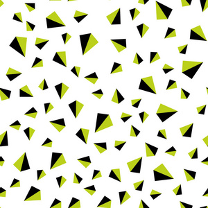 浅绿色矢量无缝等距模板与晶体三角形。 美丽的插图与三角形的自然风格。 名片网站模板。