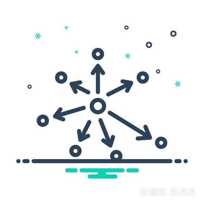 混合颜色图标分散