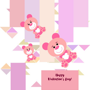 s Day, teddy bear, congratulation, vector background