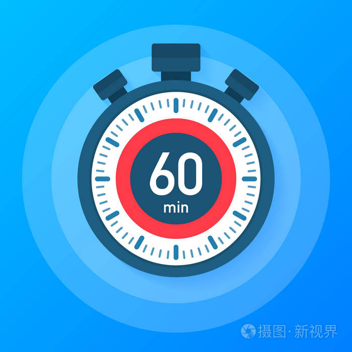 秒表图标在扁平风格, 定时器上