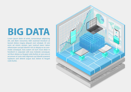 以数字数据立方体为等距矢量图的大数据分析概念