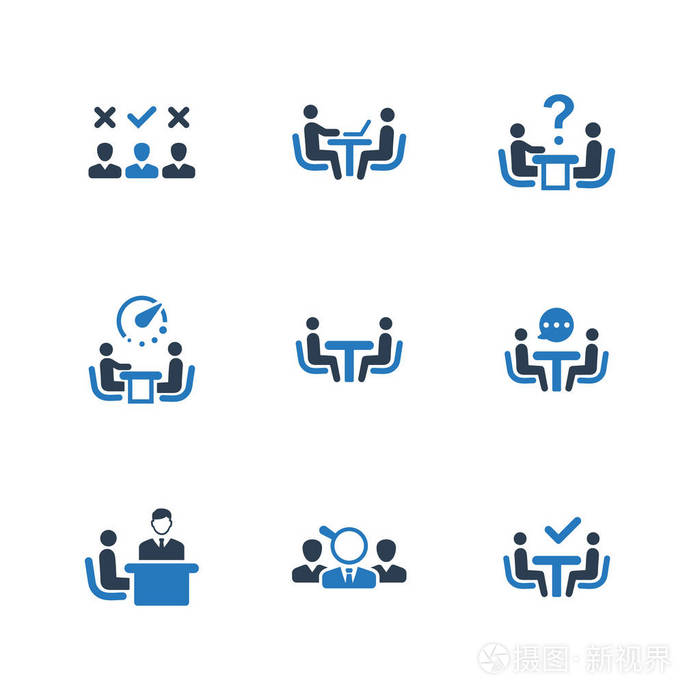 求职面试矢量图标