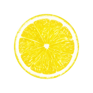 白色背景的柠檬片水果