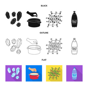 烹饪和海洋标志的矢量插图。收集用于网络的烹饪和烘焙股票符号