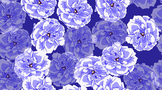 蓝色玫瑰无缝优雅的图案