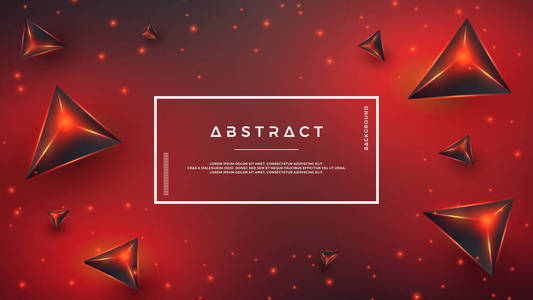 红色抽象背景与三角形形状的组合使用三维风格。