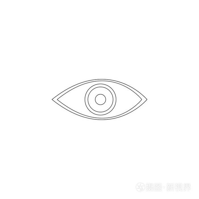 眼睛简单的平面矢量图标插图轮廓线符号可编辑笔画