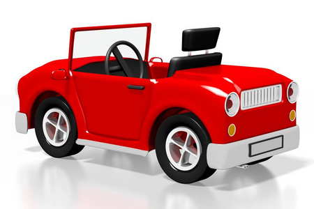 3D红色玩具车驾驶概念