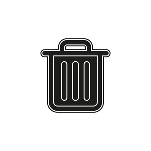 垃圾桶图标矢量垃圾桶篮子插图垃圾篮子符号。 平面象形文字简单图标