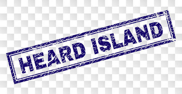 划痕的海德岛长方形邮票