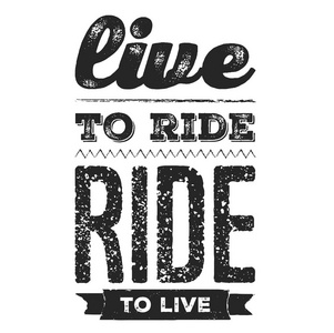 活着是为了骑行。酷自行车的报价为 t恤。摩托车印刷, 横幅, 海报