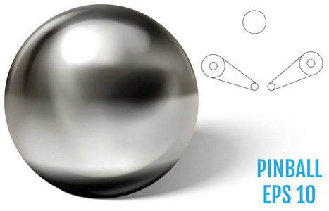 白色背景上隔离的银球或铬球。球形3D球体，有光泽和高光装饰。珠宝宝石。矢量插图。