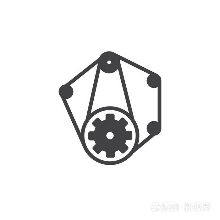 汽车发动机带图标矢量填充平标实象形图隔离在白色上 符号标志插图.