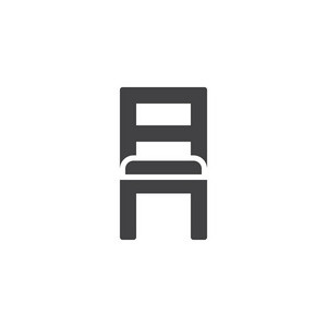 椅子家具图标矢量，填充平标，实心象形孤立在白色上。符号标志插图