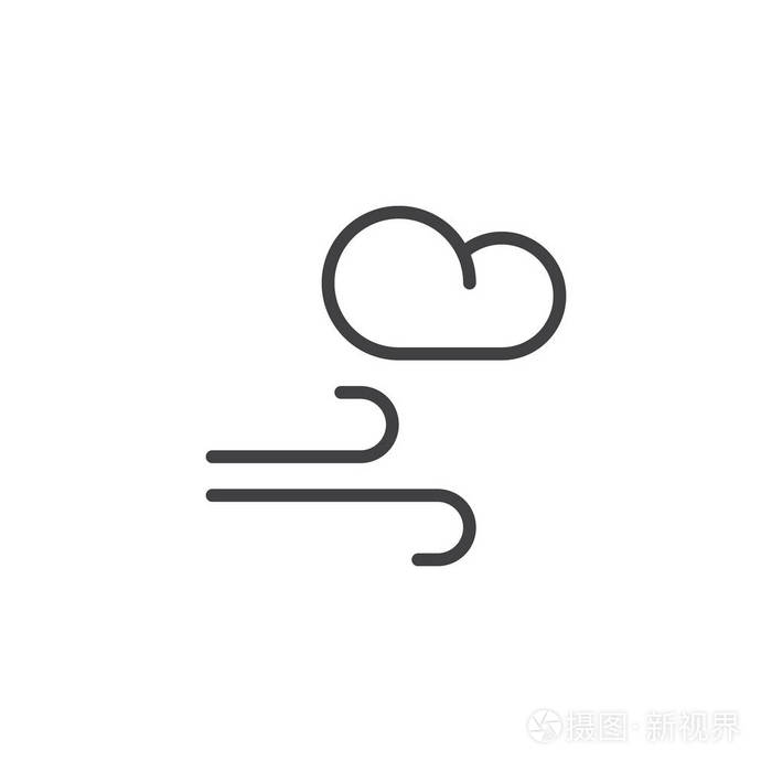 刮风天气符号标志插图 可编辑行程