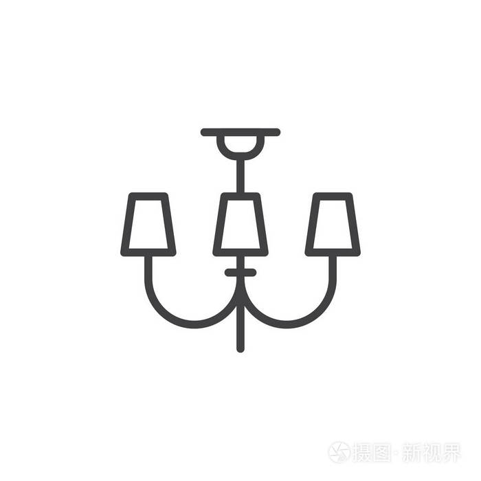 照明符号标志插图. 可编辑行程