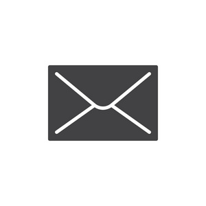 电子邮件信封图标矢量填充平面标志固体象形文字隔离在白色。 符号标志插图。