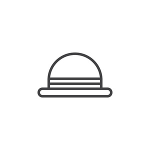s hat bowler line icon, outline vector sign, linear style pictog