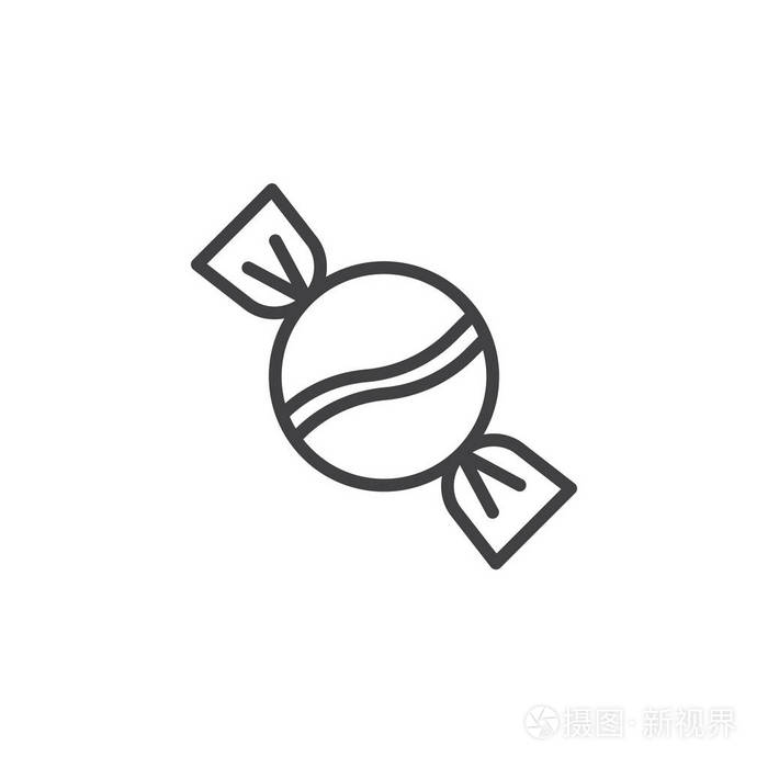 糖果线图标轮廓矢量符号线性风格象形文字隔离在白色上.