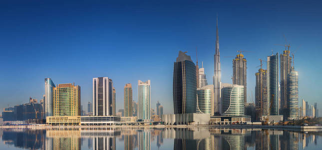 阿联酋迪拜商业湾的全景视图