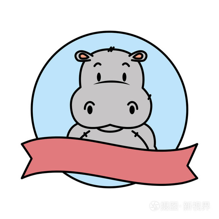 可爱的小河马字符插画-正版商用图片18kfqm-摄图新视界
