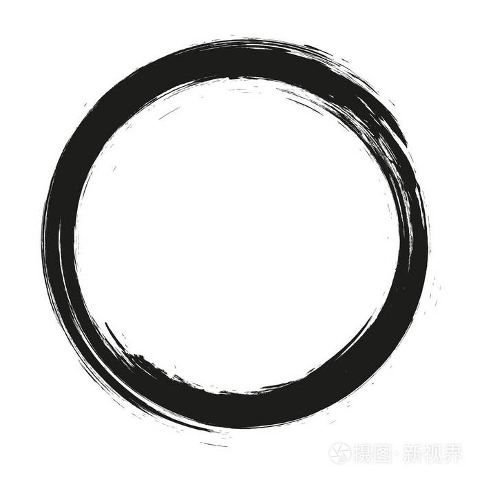 矢量笔划白色背景上的油漆圆圈. 墨水手绘油漆刷圈.