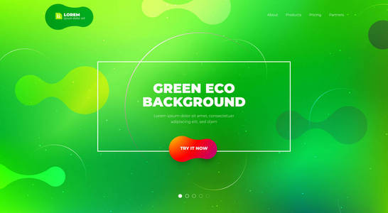 绿色液体梯度形状组成。未来主义设计海报。