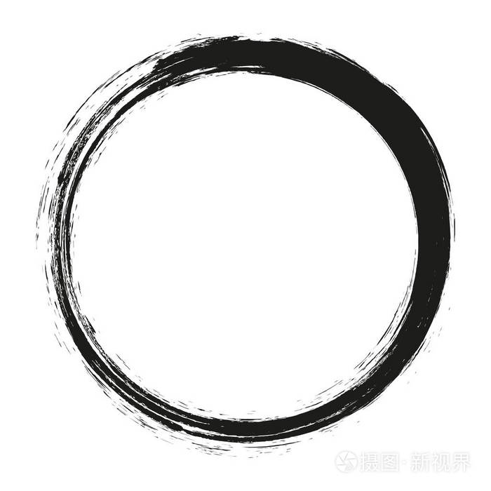 矢量笔划白色背景上的油漆圆圈. 墨水手绘油漆刷圈.