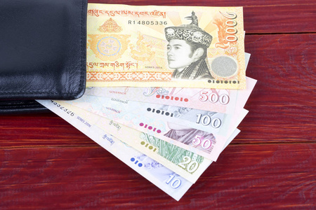 不丹的钱在黑钱包里