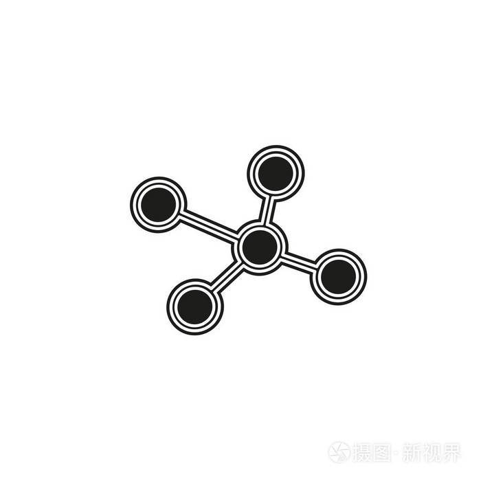 原子分子科学和化学化学符号. 平面象形文字简单图标