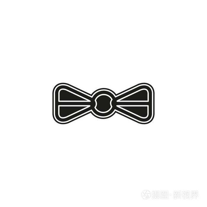 矢量蝴蝶结图标丝带蝴蝶结插图节日符号庆祝元素.